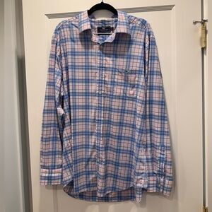 Vineyard Vines Performance Blue Classic Fit Tucker Shirt Men's Size Large